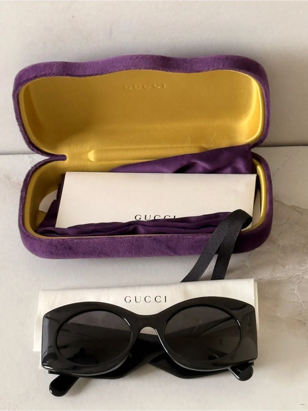 Gucci Women’s black Gradient Shield Sunglasses